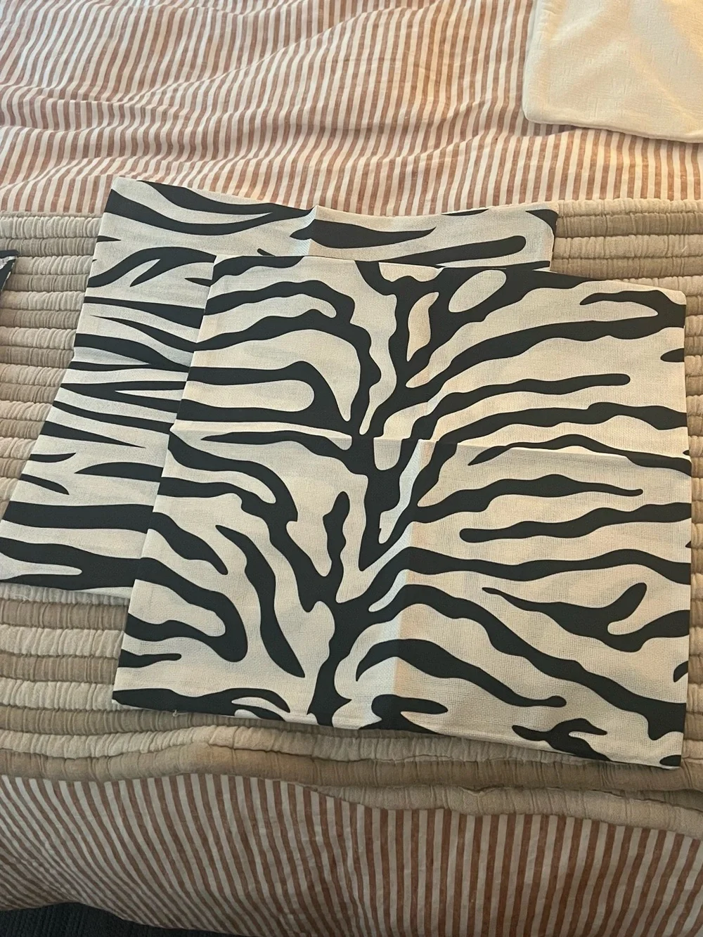 4 Throw Pillows - Animal Print Set- Leopard & Zebra 17 inch